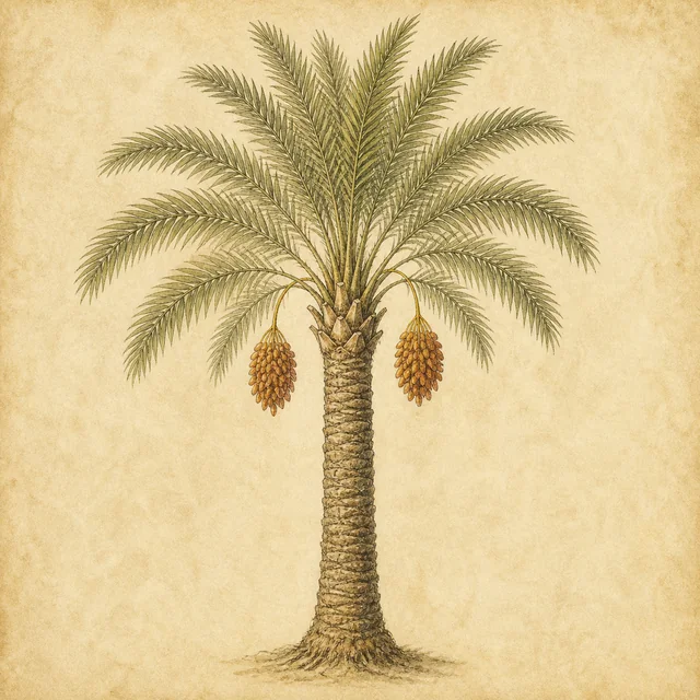 Tekening van een dadelpalm